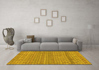 Machine Washable Abstract Yellow Modern Rug, wshabs1694yw