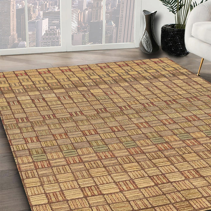 Machine Washable Abstract Orange Rug in a Family Room, wshabs1694