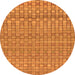 Round Machine Washable Abstract Orange Modern Area Rugs, wshabs1694org