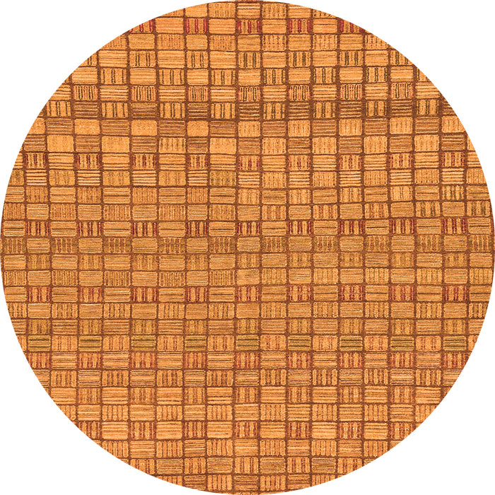 Round Abstract Orange Modern Rug, abs1694org
