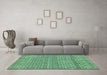 Machine Washable Abstract Turquoise Modern Area Rugs in a Living Room,, wshabs1694turq