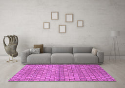 Machine Washable Abstract Purple Modern Area Rugs in a Living Room, wshabs1695pur