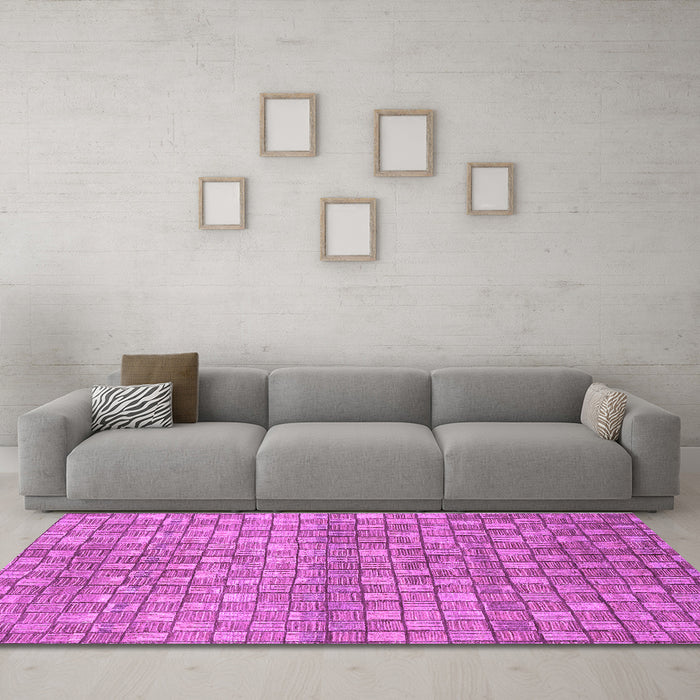 Machine Washable Abstract Purple Modern Area Rugs in a Living Room, wshabs1695pur