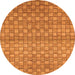 Round Machine Washable Abstract Orange Modern Area Rugs, wshabs1695org