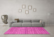 Machine Washable Abstract Pink Modern Rug in a Living Room, wshabs1695pnk