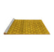 Sideview of Machine Washable Abstract Yellow Modern Rug, wshabs1695yw