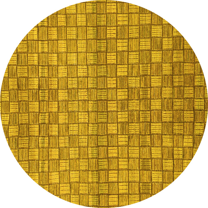 Round Machine Washable Abstract Yellow Modern Rug, wshabs1695yw