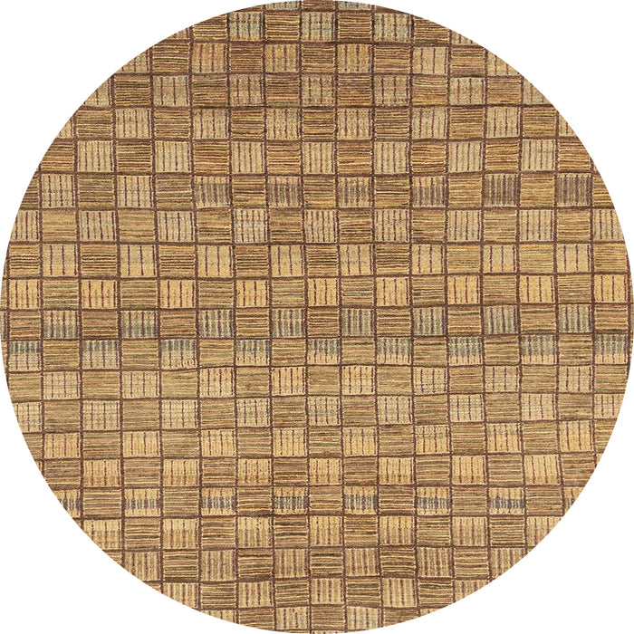 Round Machine Washable Abstract Orange Rug, wshabs1695