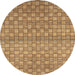 Round Machine Washable Abstract Orange Rug, wshabs1695