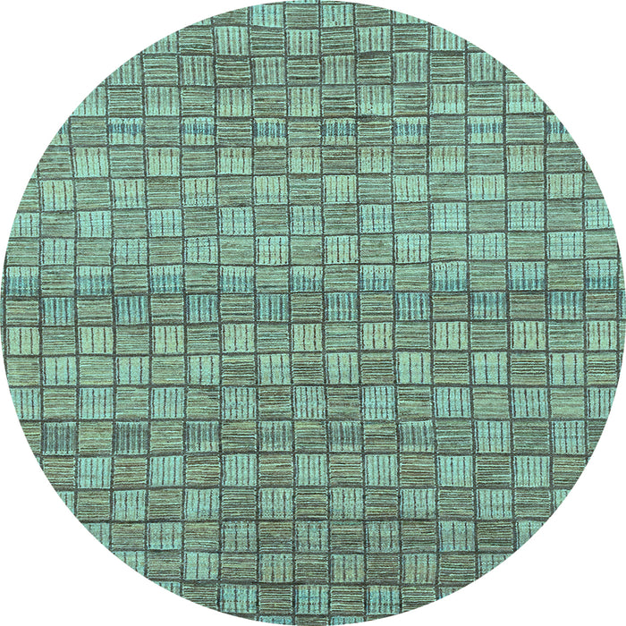 Round Abstract Light Blue Modern Rug, abs1695lblu