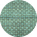 Round Abstract Light Blue Modern Rug, abs1695lblu