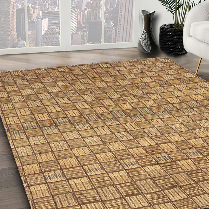 Abstract Orange Modern Rug in Family Room, abs1695