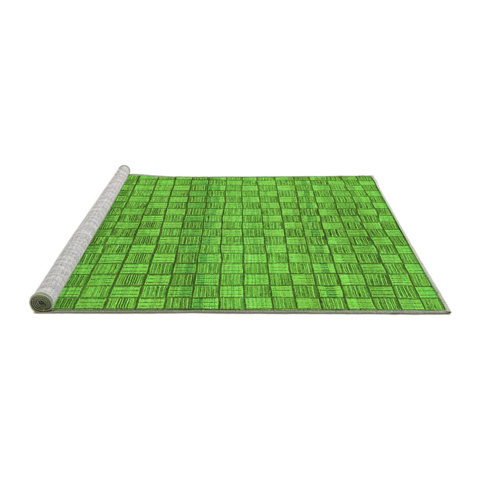 Sideview of Machine Washable Abstract Green Modern Area Rugs, wshabs1695grn