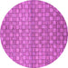 Round Machine Washable Abstract Purple Modern Area Rugs, wshabs1695pur