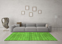 Machine Washable Abstract Green Modern Rug, wshabs1695grn