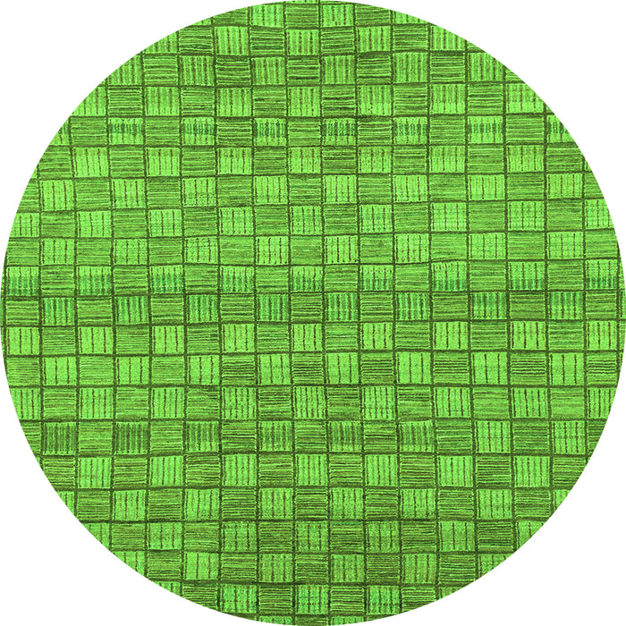 Round Machine Washable Abstract Green Modern Area Rugs, wshabs1695grn