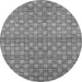 Round Abstract Gray Modern Rug, abs1695gry