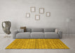 Machine Washable Abstract Yellow Modern Rug in a Living Room, wshabs1695yw