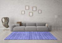 Machine Washable Abstract Blue Modern Rug, wshabs1695blu