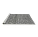 Sideview of Machine Washable Abstract Gray Modern Rug, wshabs1695gry