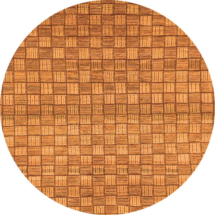 Round Abstract Orange Modern Rug, abs1695org