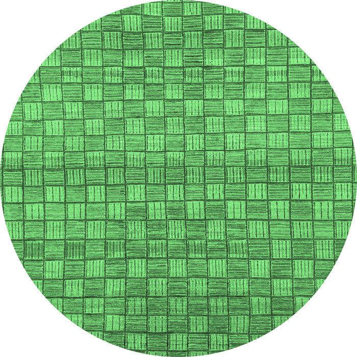 Round Abstract Emerald Green Modern Rug, abs1695emgrn