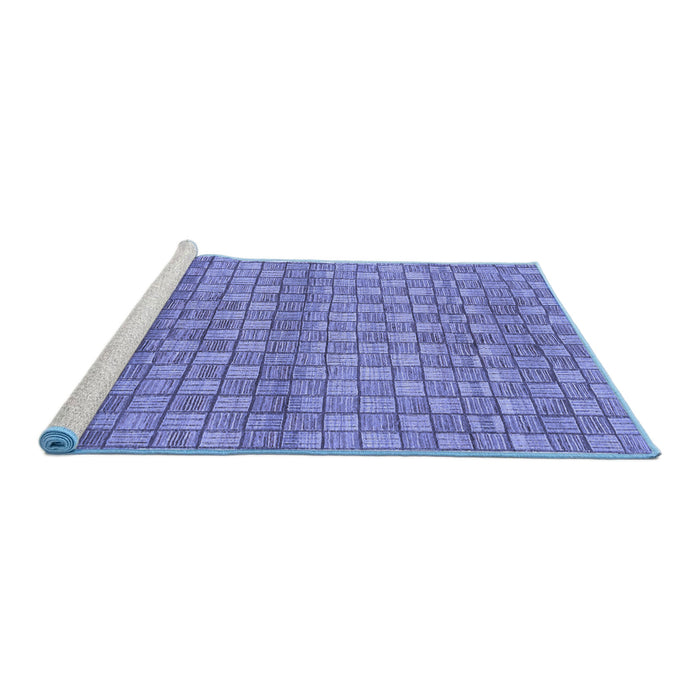 Sideview of Machine Washable Abstract Blue Modern Rug, wshabs1695blu