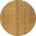 Round Abstract Brown Modern Rug, abs1695brn