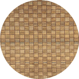Round Abstract Orange Modern Rug, abs1695