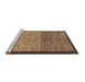 Sideview of Machine Washable Abstract Red Brown Rug, wshabs1696