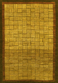 Abstract Yellow Modern Rug, abs1696yw