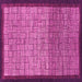 Square Machine Washable Abstract Pink Modern Rug, wshabs1696pnk