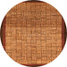 Round Abstract Orange Modern Rug, abs1696org