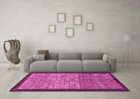 Machine Washable Abstract Pink Modern Rug, wshabs1696pnk