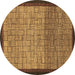 Round Abstract Brown Modern Rug, abs1696brn