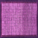 Square Machine Washable Abstract Purple Modern Area Rugs, wshabs1696pur