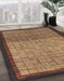 Machine Washable Abstract Red Brown Rug in a Family Room, wshabs1696