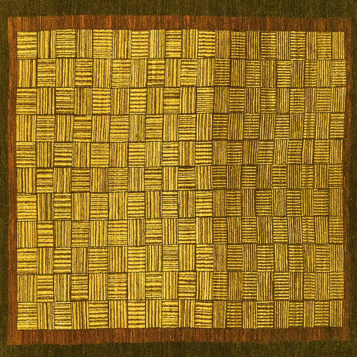 Square Abstract Yellow Modern Rug, abs1696yw