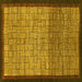 Square Abstract Yellow Modern Rug, abs1696yw