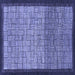 Square Abstract Blue Modern Rug, abs1696blu