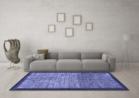 Machine Washable Abstract Blue Modern Rug, wshabs1696blu