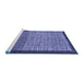 Sideview of Machine Washable Abstract Blue Modern Rug, wshabs1696blu