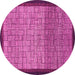 Round Abstract Pink Modern Rug, abs1696pnk