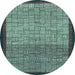 Round Abstract Light Blue Modern Rug, abs1696lblu