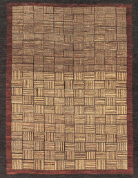 Machine Washable Abstract Red Brown Rug, wshabs1696