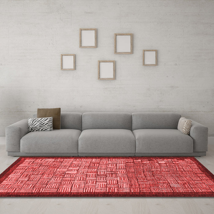Modern Red Washable Rugs