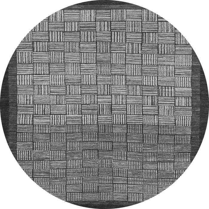 Round Machine Washable Abstract Gray Modern Rug, wshabs1696gry