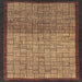 Square Machine Washable Abstract Red Brown Rug, wshabs1696