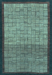 Abstract Light Blue Modern Rug, abs1696lblu