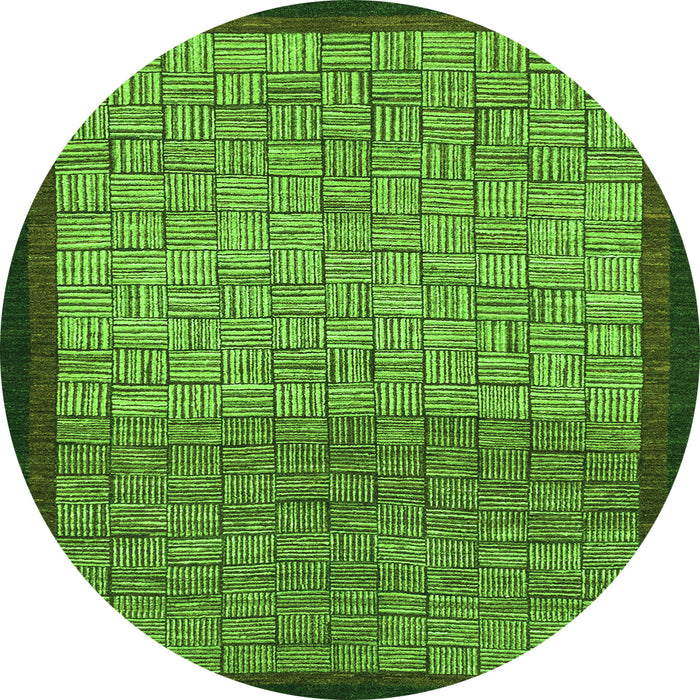 Round Abstract Green Modern Rug, abs1696grn